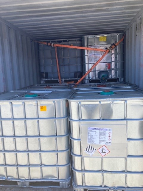 Containerised goods for export